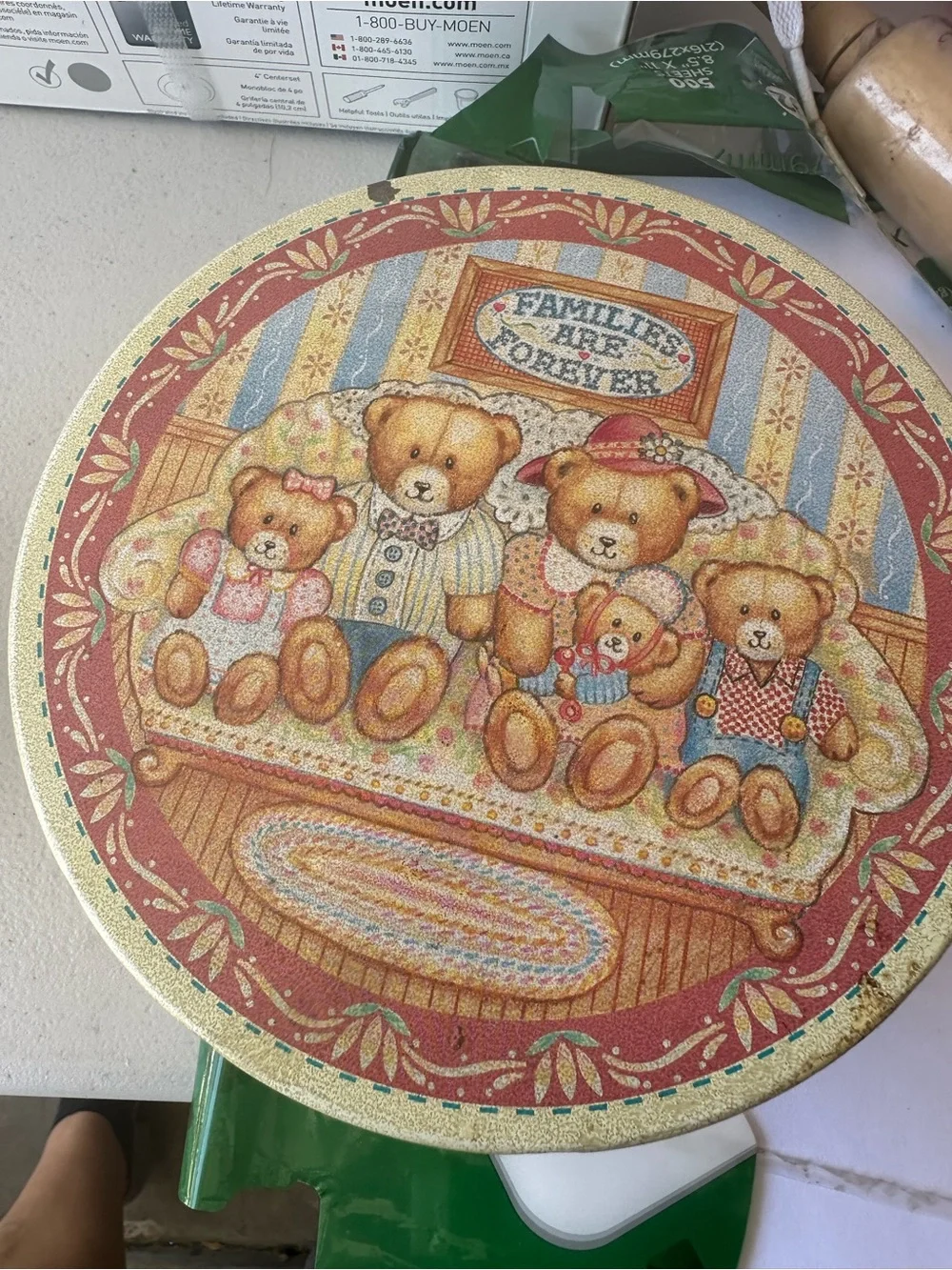 Family of Bears Decorative Round Party  tin- Multi-Color